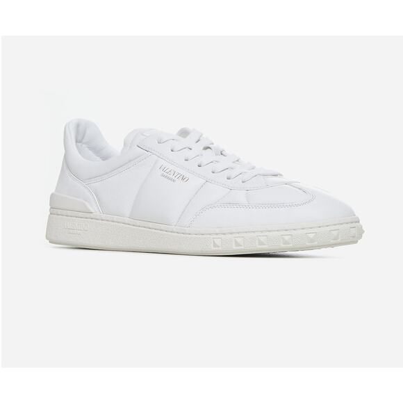 Valentino Upvillage Low-Top Leather Sneakers - US 11B /EU 41 - Bianco/Snow